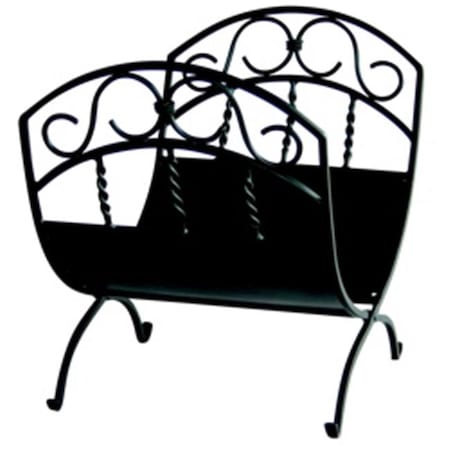 Uniflame Uniflame W-1035 BLACK WROUGHT IRON LOG RACK WITH SCROLLS W-1035